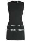 Coperni Black Sleeveless Mini Dress With Two Adjustable Belts On The Front In Tech Fabric Woman In Black