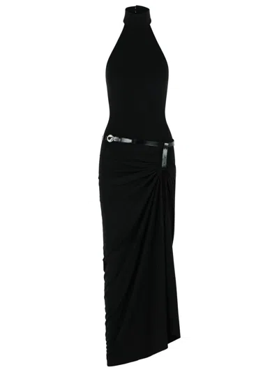 Coperni Black Polyester Suspended American Neckline Dress Women