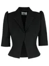 Coperni Cropped Slim-fit Tailored Jacket With Puff Sleeves In Black