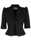 Coperni Cropped Slim-fit Tailored Jacket With Puff Sleeves In Black