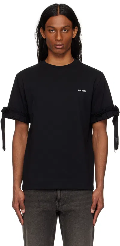 Coperni Black Ruffle Logo Boxy T-shirt