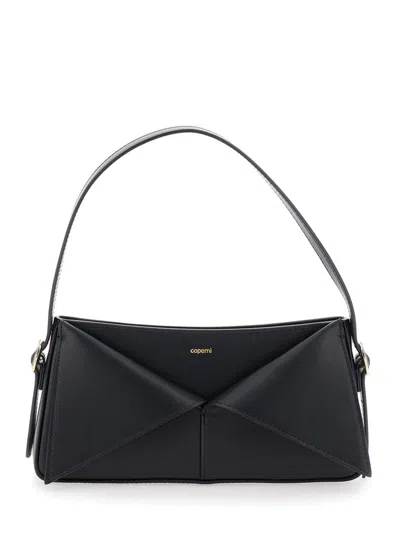 Coperni Black Shoulder Bag With Laminated Logo In Leather Woman