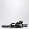 Coperni Flower-embellished Flip Flops In Black