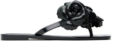 Coperni Black Silicone Flower Flip-flops
