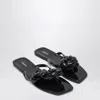 Coperni Black Silicone Flower Flip-flops Women In Black