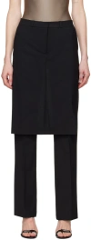 Coperni Black Skirt-overlay Trousers In Black