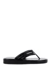 Coperni Logo-appliquéd Rubber-trimmed Croc-effect Patent Leather Flip Flops In Black