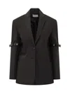 Coperni Black Solid Notched Lapel Blazer In Black
