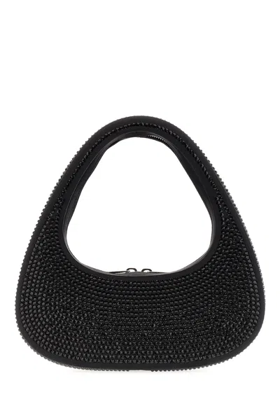 Coperni Black Stretch Cotton Blend Baguette Swipe Handbag In Blablk