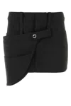 Coperni Woman Black Stretch Polyester Blend Miniskirt In Black