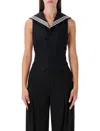 Coperni Tailored Vest Sailor Collar In Black