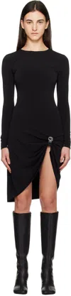 Coperni Suspended Long Sleeve Jersey Dress In Black