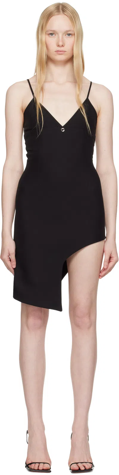 COPERNI BLACK TAILORED ASYMMETRIC MINIDRESS