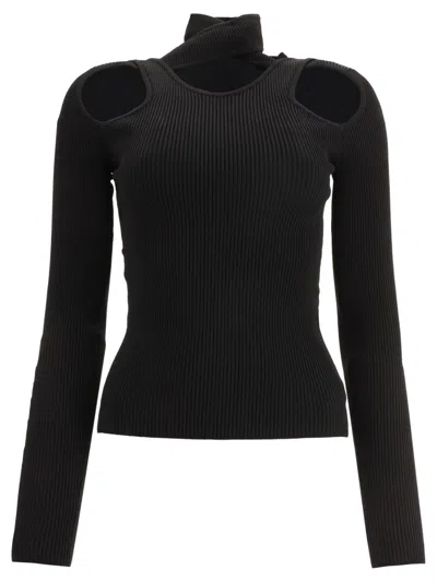 Coperni Black Turtleneck With Shoulder Cut-out Details