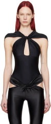 Coperni Black Twisted Bodysuit In Black