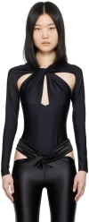 Coperni Black Twisted Cutout Bodysuit In Black