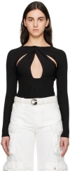 Coperni Black Twisted Long Sleeve T-shirt In Black