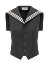 Coperni Black Vest With Sailor  Collar In Black