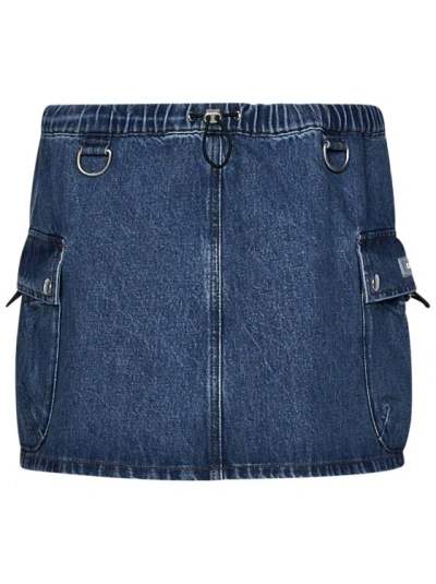 Coperni Blue Cotton Denim Cargo Mini Skirt