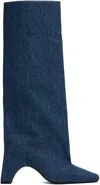 Coperni Blue Denim Bridge Tall Boots In Blue Vintage