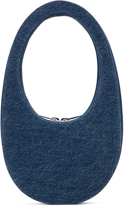Coperni Blue Denim Mini Swipe Bag In Blue Vintage