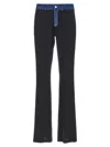 Coperni Denim-detailed Jersey Flared Pants In Blue