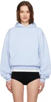 Coperni Blue Horn Hoodie In Blue-pink Print