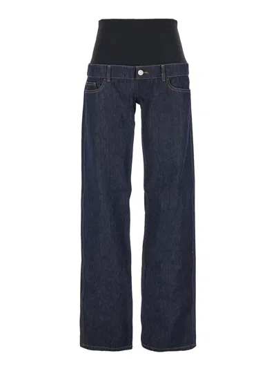 Coperni Blue Jeans With Stretch Waist In Denim Woman In Navy Blue