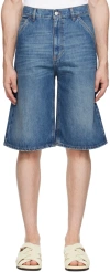 Coperni Blue Knee-length Denim Shorts In Blue