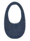 Coperni Oval Denim Swipe Bag Handbag In Blue