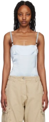 Coperni Blue Paneled Bodysuit In Ice Blue