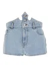 Coperni Blue Shorts With Crown-shaped Design