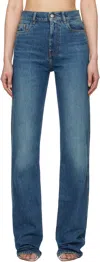 Coperni Blue Straight Leg Jeans In Blue Vintage