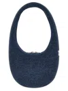 Coperni Oval Denim Swipe Bag Handbag In Blue