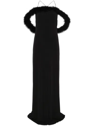 Coperni Boa Halo Maxi Dress In Black