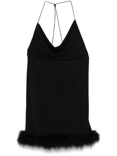 Coperni Boa Jearsey Mini Dress Woman Black In Polyester