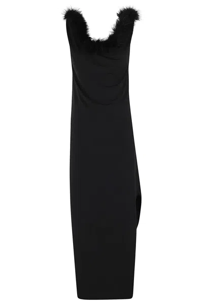Coperni Boa Jersey Midi Dress In Black