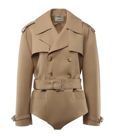 Coperni Body Trench Coat In Brown