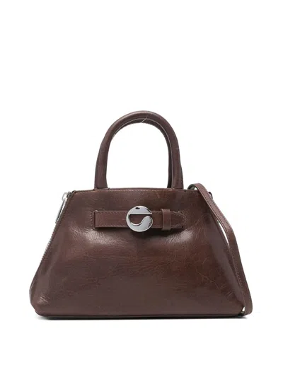 COPERNI MINI DATA BAG IN BROWN CALF LEATHER