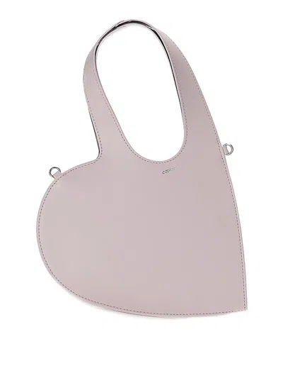Coperni Heart-shaped Crossbody Bag In Pink Calf Leather In Nude & Neutrals