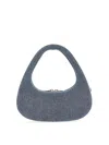 Coperni Light Blue Denim Baguette Swipe Bag Handbag In Light Blue