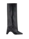 Coperni Knee-high Black Boots With Sculptural Heel In Multi