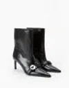 Coperni 70mm Buckle-fastening Pointed-toe Boots In Black