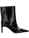 Coperni 70mm Buckle-fastening Pointed-toe Boots In Black