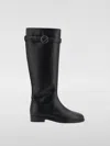 Coperni Tall Leather Block Heel Boots In Schwarz