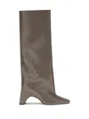 Coperni Bridge 95 Leather Knee-high Boots In Gray