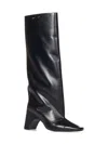 Coperni Bridge 85mm Leather Knee-high Boots In Black