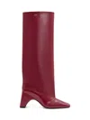 Coperni Bordeaux Leather Bridge Boots In Red