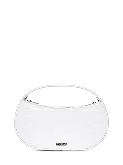 Coperni Croco Small Sound Swipe Handbag In Bianco