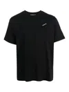 Coperni Black Crewneck T-shirt With Print On The Front In Cotton Man In Black
